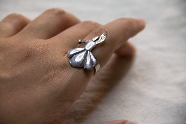 925 Sterling Silver Twirling Dervish Ring