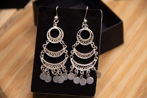 925 Sterling Silver Crescent Earrings – Inspired by Egyptian Falaḥeen Heritage