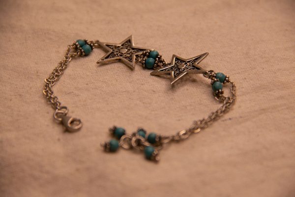 925 Sterling Silver Bracelet – Shifṭishī Stars with Turquoise
