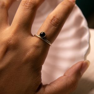 925 Silver Ring with Black Tourmaline