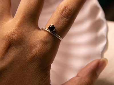 925 Silver Ring with Black Tourmaline