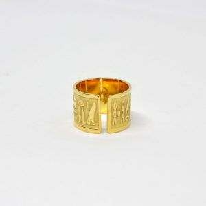 Pharaonic Geometry Brass Ring