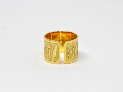 Pharaonic Geometry Brass Ring