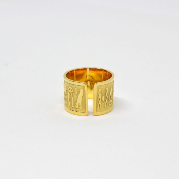 Pharaonic Geometry Brass Ring